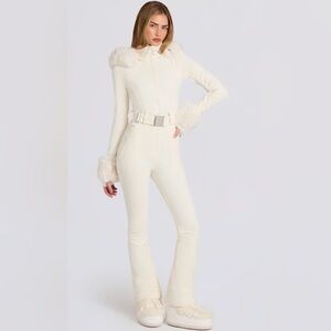White Bo + Tee Ski Suit